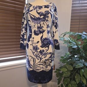 Elegant Eliza J Purple and White Floral Dress - NWT